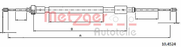 Metzger 10.4524 Cable Pull, parking brake 104524