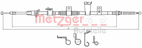 Metzger 17.2300 Parking brake cable, right 172300