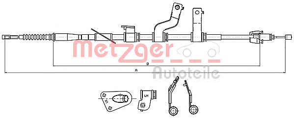Metzger 17.2579 Parking brake cable left 172579