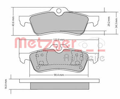 Metzger 1170154 Brake Pad Set, disc brake 1170154