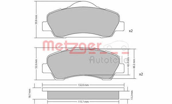 Metzger 1170690 Brake Pad Set, disc brake 1170690