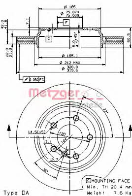 Metzger 24936 V Brake disc 24936V