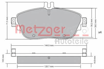 Metzger 1170215 Brake Pad Set, disc brake 1170215