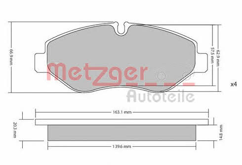 Metzger 1170040 Brake Pad Set, disc brake 1170040