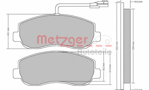 Metzger 1170148 Brake Pad Set, disc brake 1170148