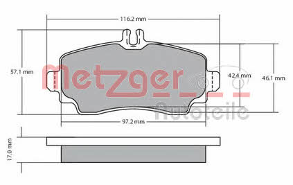 Metzger 1170041 Brake Pad Set, disc brake 1170041