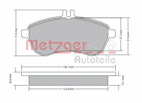 Metzger 1170046 Brake Pad Set, disc brake 1170046