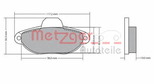 Metzger 1170044 Brake Pad Set, disc brake 1170044
