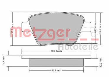 Metzger 1170106 Brake Pad Set, disc brake 1170106