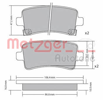 Metzger 1170152 Brake Pad Set, disc brake 1170152