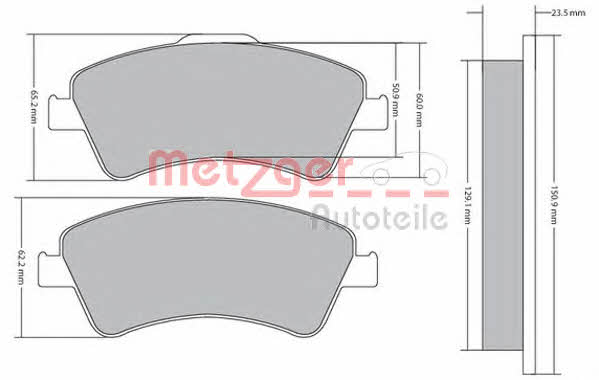 Metzger 1170220 Brake Pad Set, disc brake 1170220