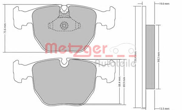 Metzger 1170238 Brake Pad Set, disc brake 1170238