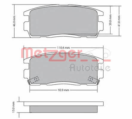 Metzger 1170256 Brake Pad Set, disc brake 1170256