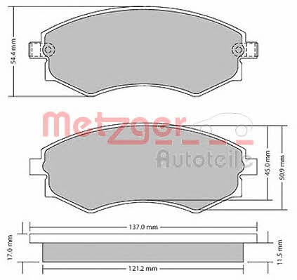 Metzger 1170394 Brake Pad Set, disc brake 1170394