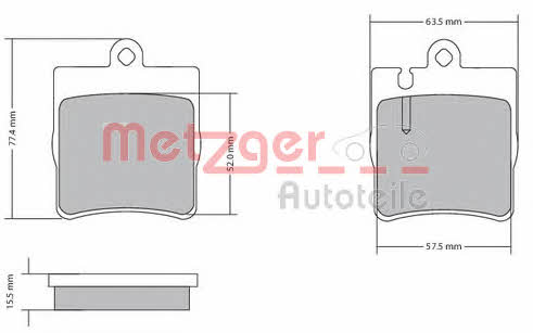 Metzger 1170064 Brake Pad Set, disc brake 1170064
