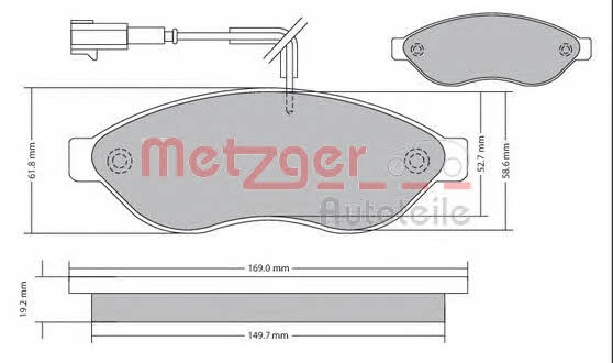 Metzger 1170348 Brake Pad Set, disc brake 1170348