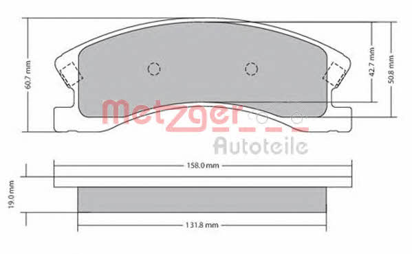 Metzger 1170439 Brake Pad Set, disc brake 1170439
