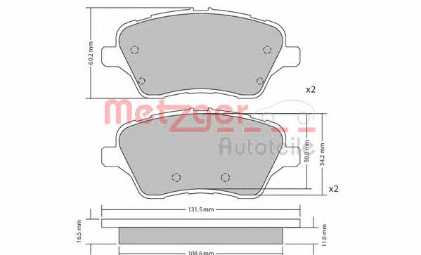 Metzger 1170640 Brake Pad Set, disc brake 1170640