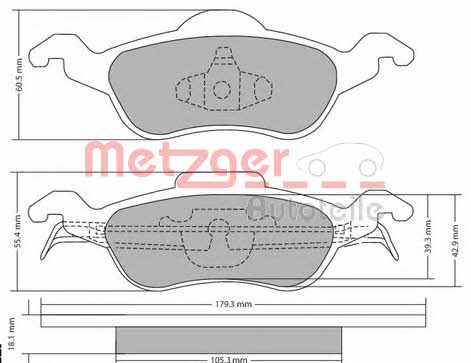 Metzger 1170038 Brake Pad Set, disc brake 1170038