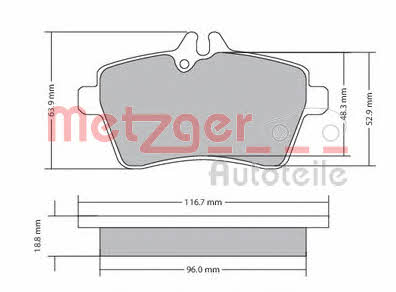 Metzger 1170053 Brake Pad Set, disc brake 1170053