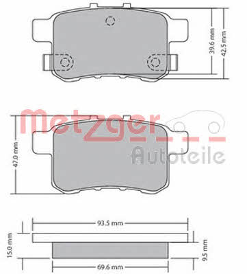 Metzger 1170593 Brake Pad Set, disc brake 1170593