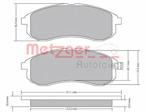 Metzger 1170406 Brake Pad Set, disc brake 1170406