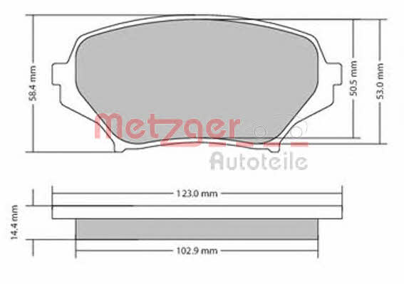 Metzger 1170589 Brake Pad Set, disc brake 1170589