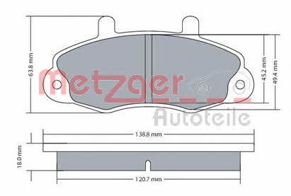 Metzger 1170604 Brake Pad Set, disc brake 1170604