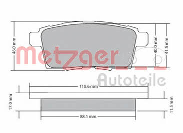 Metzger 1170686 Brake Pad Set, disc brake 1170686