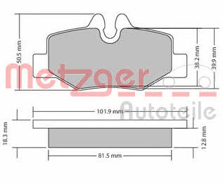Metzger 1170128 Brake Pad Set, disc brake 1170128