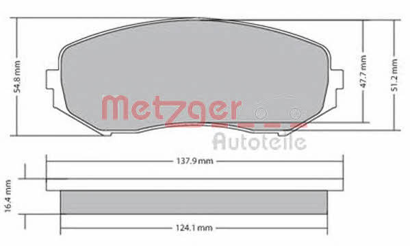 Metzger 1170357 Brake Pad Set, disc brake 1170357