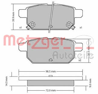 Metzger 1170360 Brake Pad Set, disc brake 1170360