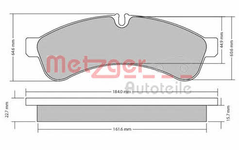 Metzger 1170544 Brake Pad Set, disc brake 1170544