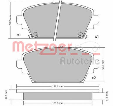 Metzger 1170124 Brake Pad Set, disc brake 1170124