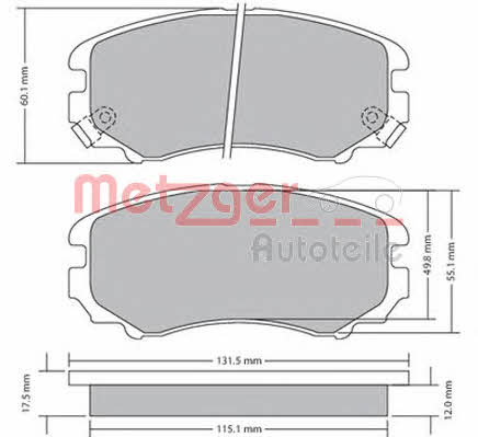 Metzger 1170262 Brake Pad Set, disc brake 1170262