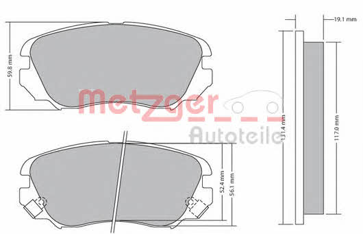 Metzger 1170291 Brake Pad Set, disc brake 1170291