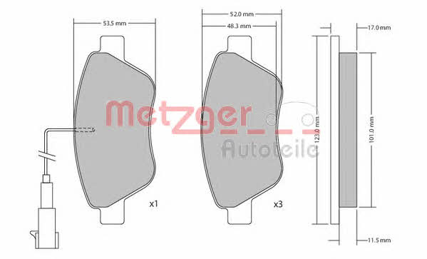 Metzger 1170296 Brake Pad Set, disc brake 1170296