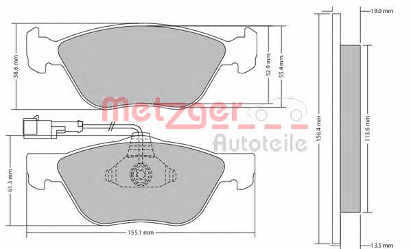 Metzger 1170321 Brake Pad Set, disc brake 1170321