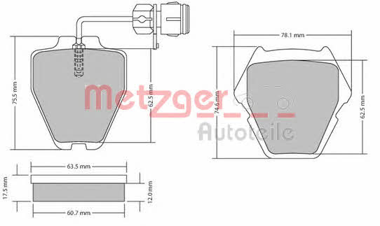 Metzger 1170364 Brake Pad Set, disc brake 1170364