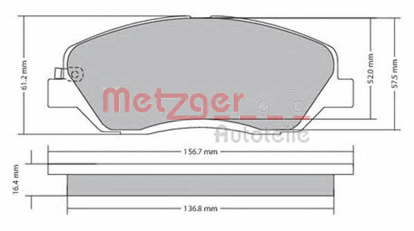 Metzger 1170205 Brake Pad Set, disc brake 1170205