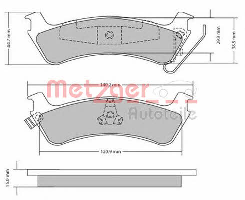 Metzger 1170306 Brake Pad Set, disc brake 1170306