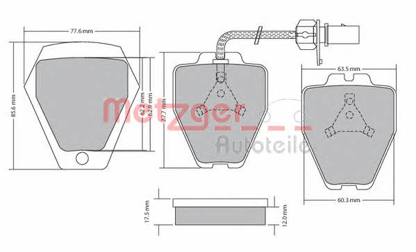 Metzger 1170478 Brake Pad Set, disc brake 1170478