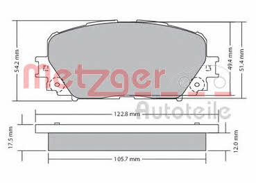 Metzger 1170639 Brake Pad Set, disc brake 1170639