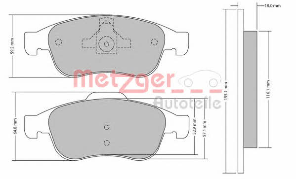 Metzger 1170265 Brake Pad Set, disc brake 1170265