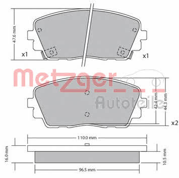 Metzger 1170361 Brake Pad Set, disc brake 1170361