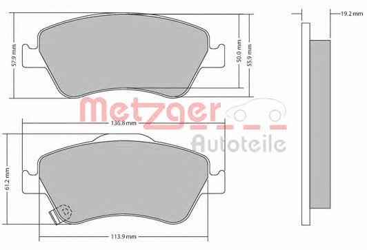 Metzger 1170299 Brake Pad Set, disc brake 1170299