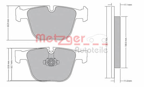 Metzger 1170356 Brake Pad Set, disc brake 1170356