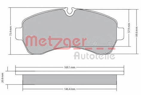 Metzger 1170521 Brake Pad Set, disc brake 1170521