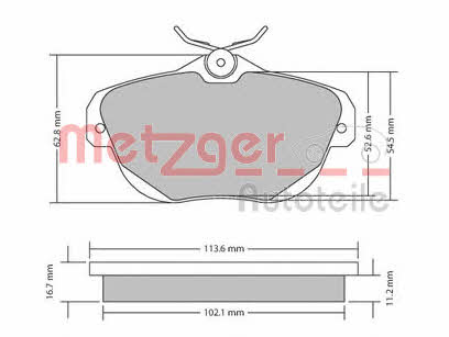 Metzger 1170653 Brake Pad Set, disc brake 1170653
