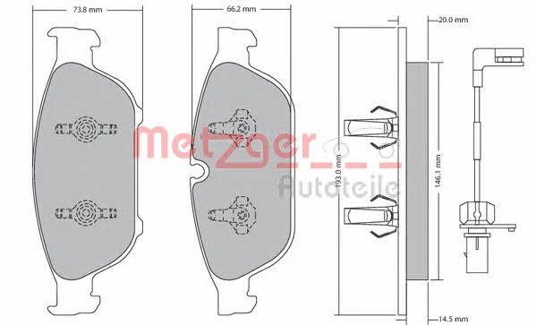 Metzger 1170657 Brake Pad Set, disc brake 1170657